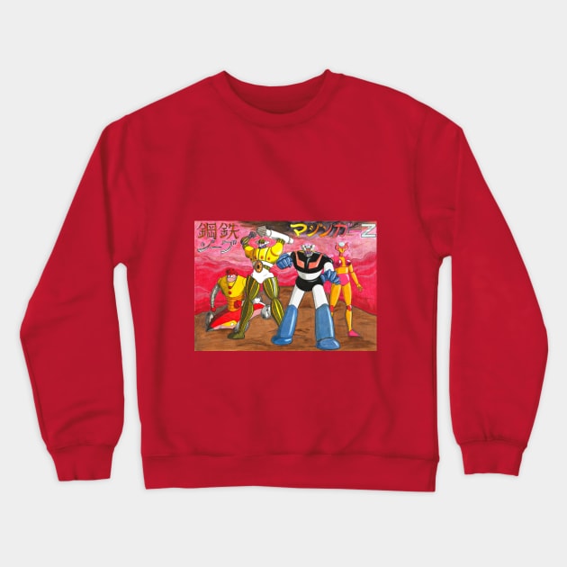 Mazinger_Z VS Jeeg Crewneck Sweatshirt by CristianoMarzio